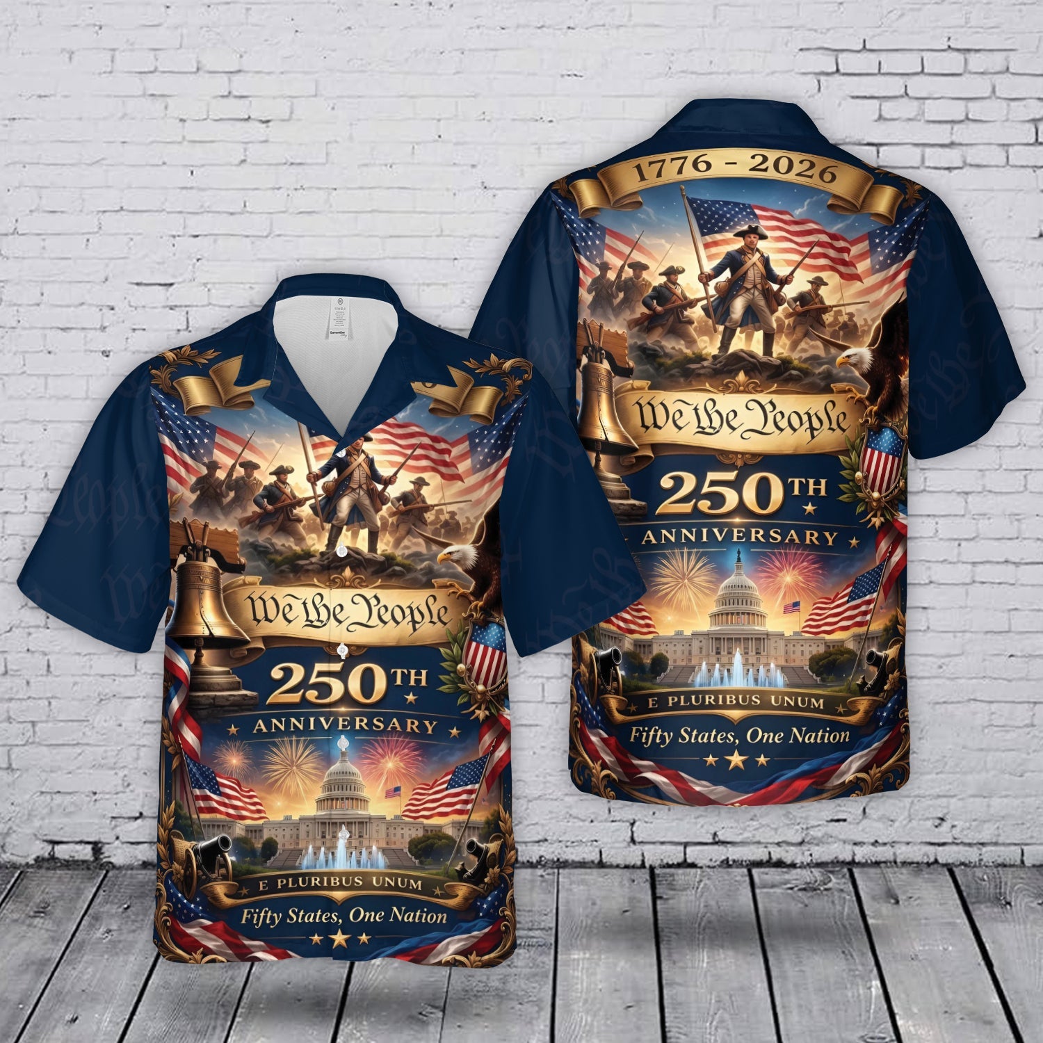 USA 250th Anniversary 1776-2026 July 4th Independence Day Hawaiian Shi