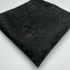 Floral Black Slim 2.75" Self Tie Neck Tie And Pocket Square Set Wedding Formal Groomsman Prom Narrow Gift