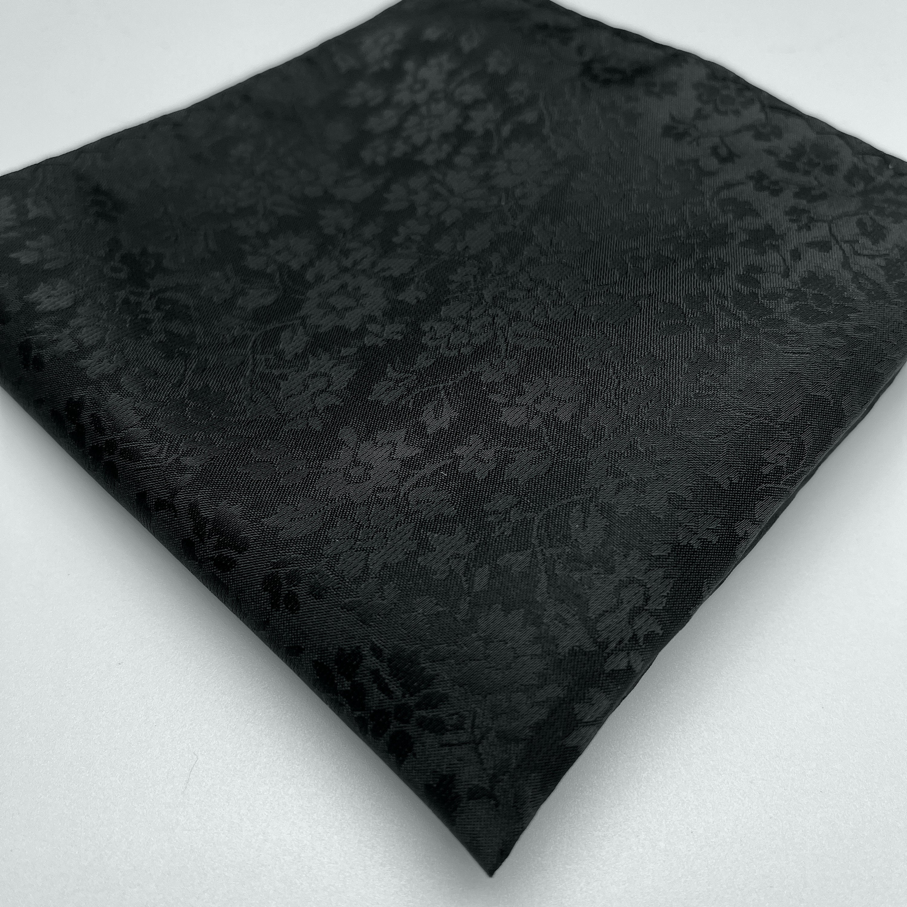 Floral Black Slim 2.75" Self Tie Neck Tie And Pocket Square Set Wedding Formal Groomsman Prom Narrow Gift