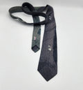 Vintage Silk Skinny Necktie    Gray Textured     Mad Men Style