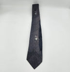 Vintage Silk Skinny Necktie    Gray Textured     Mad Men Style