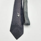 Vintage Silk Skinny Necktie    Gray Textured     Mad Men Style