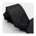 Floral Black Slim 2.75" Self Tie Neck Tie And Pocket Square Set Wedding Formal Groomsman Prom Narrow Gift