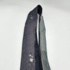 Vintage Silk Skinny Necktie    Gray Textured     Mad Men Style