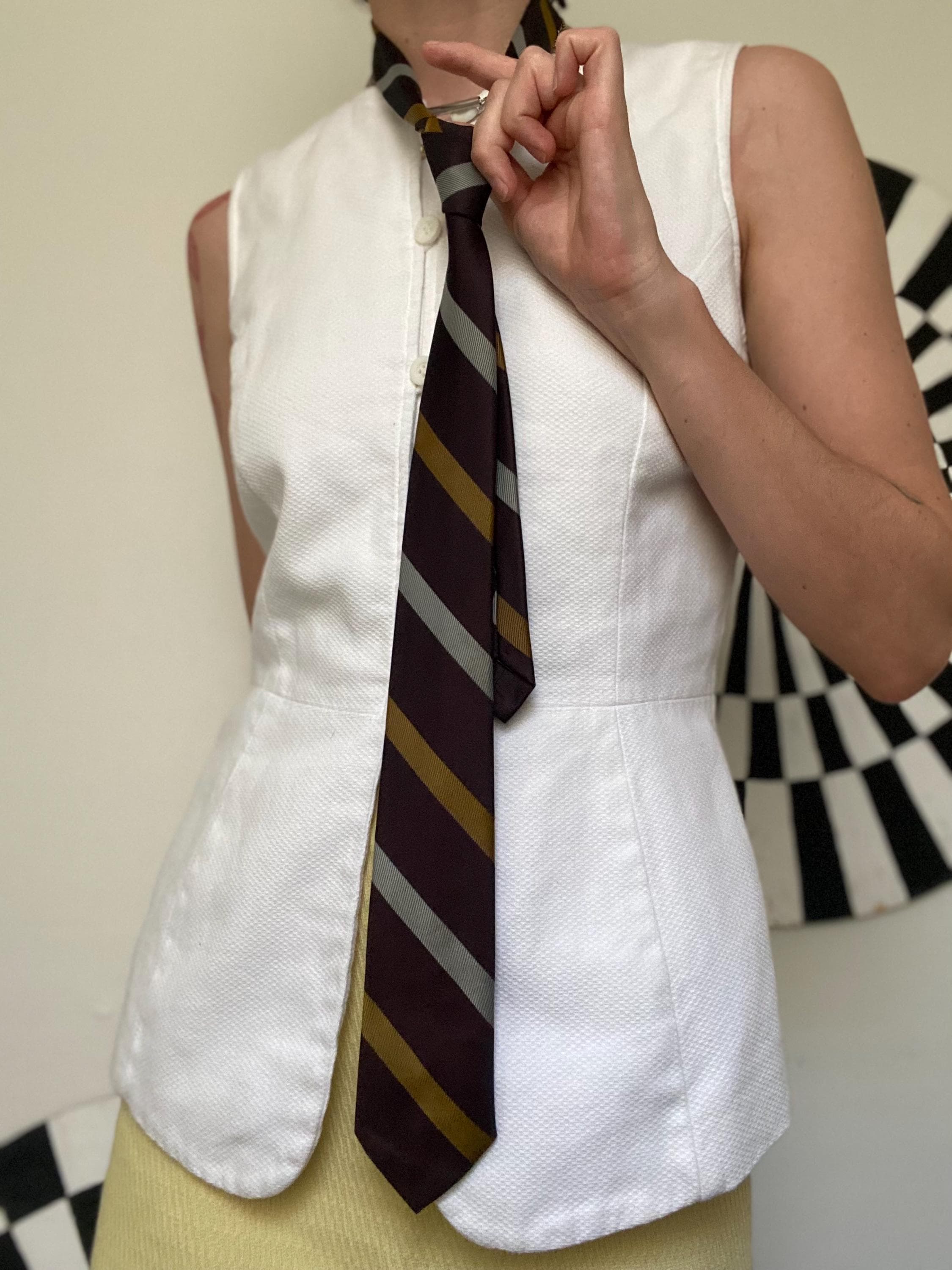 Set Of 4 Vintage 1950s 1960s Skinny Striped Patterned Neck Ties