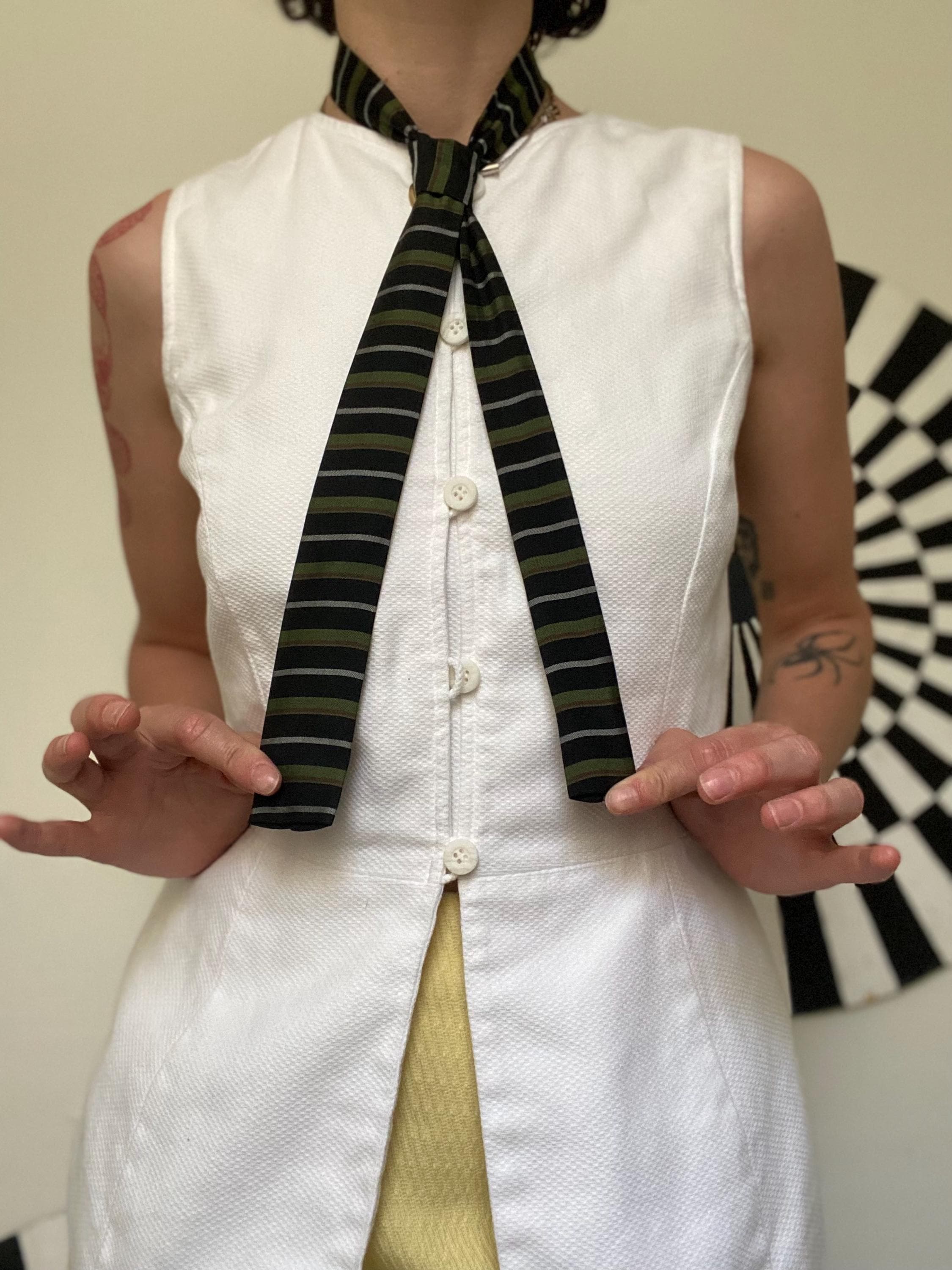 Set Of 4 Vintage 1950s 1960s Skinny Striped Patterned Neck Ties