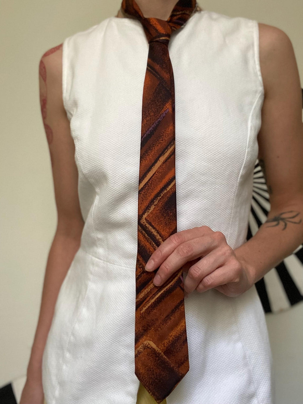 Set Of 4 Vintage 1950s 1960s Skinny Striped Patterned Neck Ties