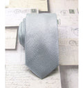 Mens Ties Necktie Lamé Silver Metallic Skinny Tie