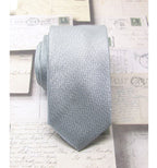 Mens Ties Necktie Lamé Silver Metallic Skinny Tie