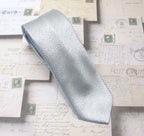 Mens Ties Necktie Lamé Silver Metallic Skinny Tie
