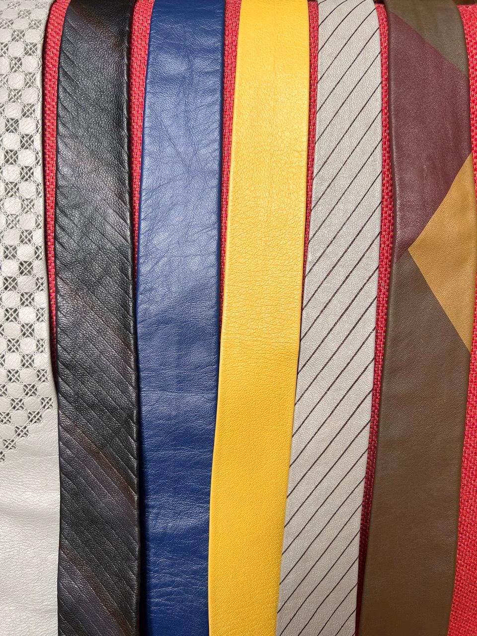 Vtg Skinny Leather Ties