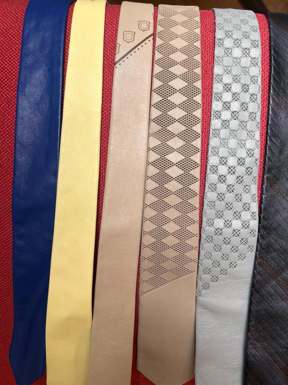 Vtg Skinny Leather Ties