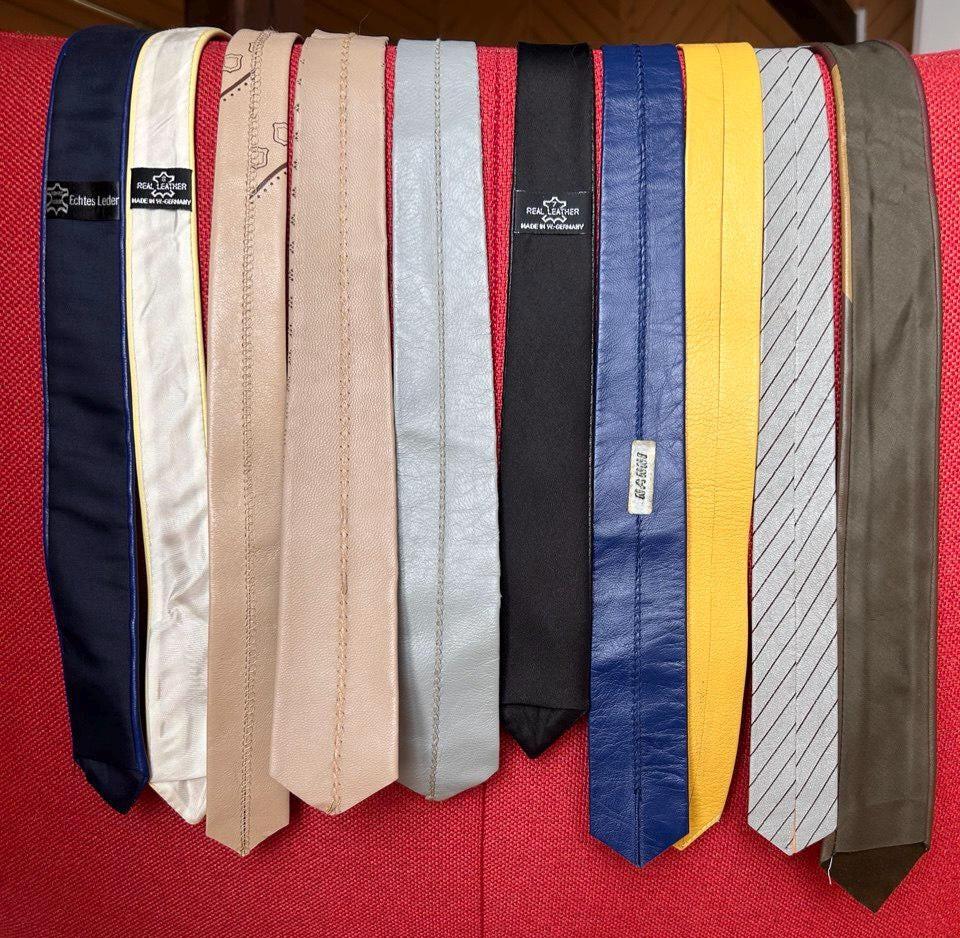 Vtg Skinny Leather Ties