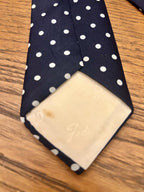 Vintage Italian Silk Polka Dot Tie – Federico Dio Navy Slim 3in