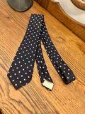 Vintage Italian Silk Polka Dot Tie – Federico Dio Navy Slim 3in