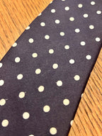 Vintage Italian Silk Polka Dot Tie – Federico Dio Navy Slim 3in