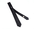 1950s Skinny Black Necktie By Regal | Vintage Slim Tie Atomic Starburst | Retro Rockabilly Men's Tie Mad Men Style