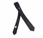 1950s Skinny Black Necktie By Regal | Vintage Slim Tie Atomic Starburst | Retro Rockabilly Men's Tie Mad Men Style