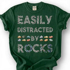 Easily Distracted By Rocks Shirt, Geology Mineral Stone Pattern Tee, Rock Collector Humor T-Shirt, Rockhound Earth Science Lover Gift