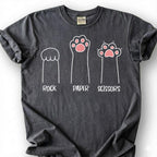 Rock Paper Scissors Cat Paw Shirt, Kitten Hand Game Humor Tee, Feline Lover T-Shirt, Pet Owner Gift For Him Her, Minimalist Animal Design