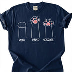 Rock Paper Scissors Cat Paw Shirt, Kitten Hand Game Humor Tee, Feline Lover T-Shirt, Pet Owner Gift For Him Her, Minimalist Animal Design