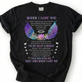 Broken Heart When I Lost You Shirt, Colorful Angel Wing Memorial Tee, Grieving Heartache Remembrance T-Shirt, Missing Loved One Tribute Top