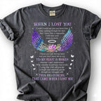 Broken Heart When I Lost You Shirt, Colorful Angel Wing Memorial Tee, Grieving Heartache Remembrance T-Shirt, Missing Loved One Tribute Top