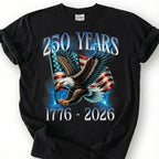 250 Years 1776 2026 America Shirt, Patriotic Bald Eagle Flag Tee, USA Semiquincentennial Top, Independence Day Apparel, July 4th Mens Gift