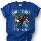 250 Years 1776 2026 America Shirt, Patriotic Bald Eagle Flag Tee, USA Semiquincentennial Top, Independence Day Apparel, July 4th Mens Gift