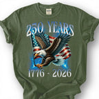 250 Years 1776 2026 America Shirt, Patriotic Bald Eagle Flag Tee, USA Semiquincentennial Top, Independence Day Apparel, July 4th Mens Gift