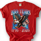 250 Years 1776 2026 America Shirt, Patriotic Bald Eagle Flag Tee, USA Semiquincentennial Top, Independence Day Apparel, July 4th Mens Gift